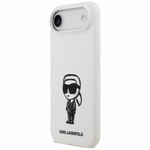 KARL LAGERFELD ümbris jaoks IPHONE 17 Air compatible with MagSafe KLHMP17MSKIGROH (Silicone W/ KL Sketch & Logo) valge