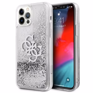 Guess GUHCP12LLG4GSI iPhone 12 Pro Max 6.7" hõbedane/hõbedane kõvakaaneline 4G Big Liquid Glitter