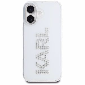 Karl Lagerfeld IML Rhinestones Logo iPhone 16 Ümbris - Läbipaistev