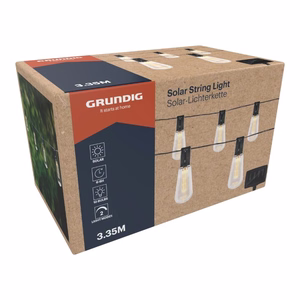 Grundig päikeseenergial töötav LED-aiavalguskett, 3,35 m