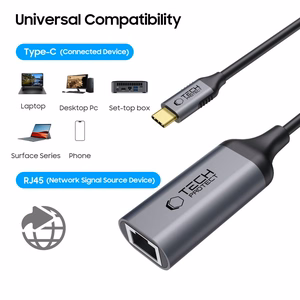 Tech-Protect UltraBoost USB-C to Ethernet RJ45 1000Mbps Adapter - must