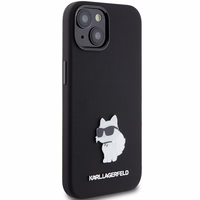 Karl Lagerfeld Silicone Choupette Metal Pin ümbris jaoks iPhone 15 Plus / 14 Plus - must