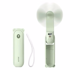 Jisulife käsiventilaator Life8 Mini, kaasaskantav USB-ventilaator 2000mAh akupanga ja taskulambiga - roheline