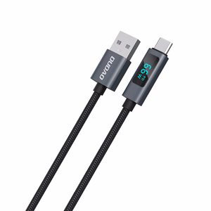 Dudao L7T USB-A - USB-C 66W Kaabel koos LED Display 1m - must