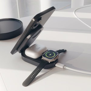 SBS 3-in-1 Foldable Juhtmevaba Charging Station QI2 MFI - Made jaoks iPhone - must