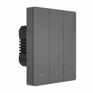 Smart WiFi wall switch SONOFF M5-3C-80 (3-channel, for frame, graphite)