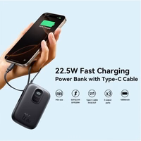 Power Bank Joyroom "JR-PBF17" must 10000mAh 22.5W (PD / QC3.0) + integreeritud Type-C kaabel