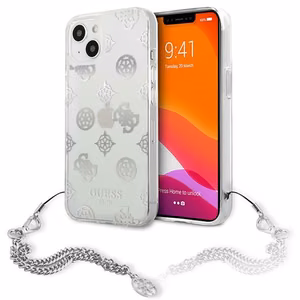 Guess GUHCP13SKPESI iPhone 13 mini 5.4" hõbedane/hõbedane kõvakott Peony Chain Collection