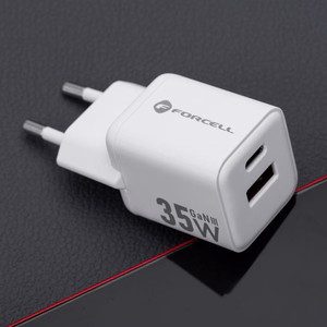 Phone laadija Forcell F-Energy Mini GaN III USB C + USB A QC4.0 PD 35W VT-35C valge 0INT