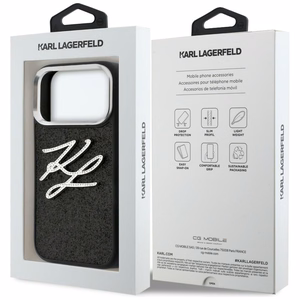Karl Lagerfeld IML Glitter KL Diamond Logo Ümbris for iPhone 17 Pro - must