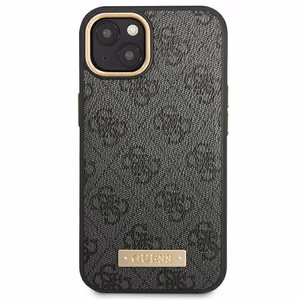 Guess GUHMP14MU4GPRK iPhone 14 Plus 6.7" чёрный/чёрный жёсткий чехол 4G Logo Plate MagSafe