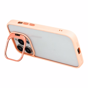 Tel Protect Kickstand Ümbris + camera glass (lens) jaoks Iphone 15 Pro light roosa