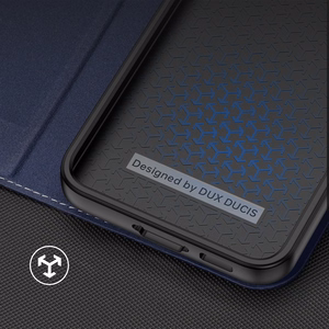 Dux Ducis Skin X2 чехол Samsung Galaxy S23+ флип-чехол кошелёк подставка синий
