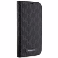 KARL LAGERFELD KLBKP14SSAKLPK IPHONE 14/15/13 6.1 "RAAMATÜMBRIS MUST / MUST SAFFIANO MONOGRAM