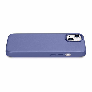 iCarer ümbris nahast ümbris ehtne nahk iPhone 14 Plus helelilla (MagSafe ühilduv)