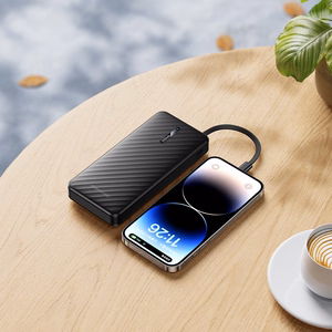 Borofone Power Bank 10000mAh BJ84 Smooth - USB - with USB, Type C, Lightning and Micro USB cables black