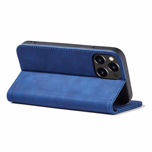 Magnet Fancy Case juhul iPhone 14 flip cover rahakott seisma sinine