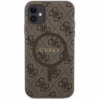 Guess GUHMN61G4GFRW iPhone 11 6.1" / Xr brown/brown hardcase 4G Collection Leather Metal Logo MagSafe