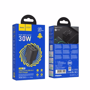 Charger Hoco N56 30W GaN 2xUSB-C/2xUSB-A black