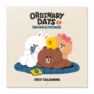 Line Friends 2022. aasta kalender, 30 × 30 cm