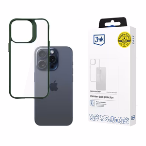 3mk Satin Armor Ümbris+ roheline jaoks Apple iPhone 15 Pro Max - läbipaistev