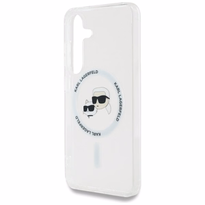 Ümbris Karl Lagerfeld Button Karl & Choupette Heads Printed Logo MagSafe Samsung Galaxy S25 valge