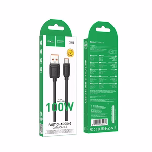 Кабель USB A to USB C Hoco PD 5A 100W 1 m X115 черный