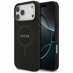 Guess Saffiano Classic Logo MagSafe Ümbris jaoks iPhone 17 Pro Max - Must