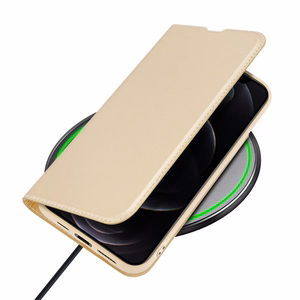 Dux Ducis Skin Pro Bookcase tüüpi ümbris iPhone 13 Pro Max jaoks kuldne