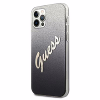 Guess GUHCP12LPCUGLSBK iPhone 12 Pro Max 6.7" must/must kõvakott Glitter Gradient Script