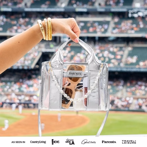 Case-Mate Micro Tote Bag vett hülgav õlakott, Silver Chrome / Clear
