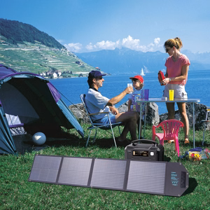 Choetech SC009-V2 solar foldable Laadija 100W USB-C / 2x USB-A PD QC - must