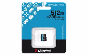 Kingston memory card 512GB microSDXC Canvas Go Plus Gen4 200MB/s A2 U3 V30