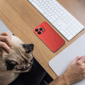 SILICONE MAG ÜMBRIS compatible with MagSafe jaoks IPHONE 11 punane