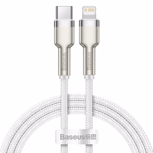 USB-C kaabel jaoks Lightning Baseus Cafule, PD, 20W, 1m (valge)