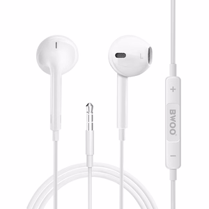 BWOO juhtmega kõrvaklapid 3,5 mm stereo valge