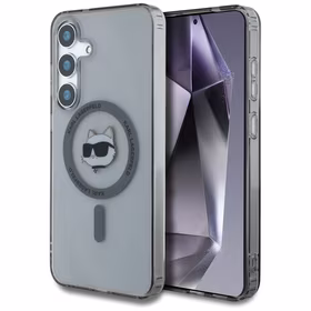 Karl Lagerfeld Button Choupette Head Printed Logo MagSafe Samsung Galaxy S25 ümbris must