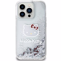 Hello Kitty Liquid Glitter Charms Kitty Head ümbris jaoks iPhone 13 Pro Max - hõbedane