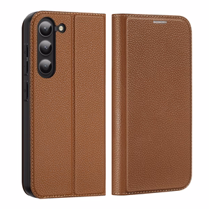 Dux Ducis Skin X2 чехол Samsung Galaxy S23+ флип-чехол кошелёк подставка коричневый