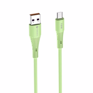 Kaabel USB A to Micro USB Forcell F-Energy QC3.0 2,4A 18W Silikoon 1 m C341 roheline