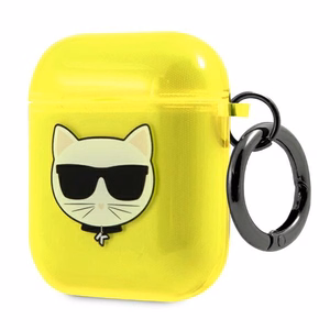 Karl Lagerfeld Choupette ümbris AirPods 1/2 jaoks - kollane