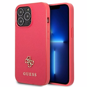 Guess Saffiano 4G Small Metal Logo чехол для iPhone 13 Pro / 13 - розовый