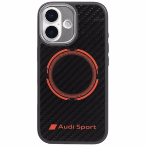 Audi RSQ Carbon Fiber Sport Punane Circle MagSafe Ümbris jaoks iPhone 17 - Must