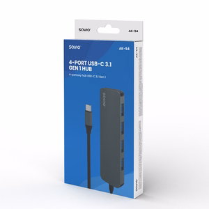 SAVIO USB-C jaotur - 4 x USB-A, AK-54