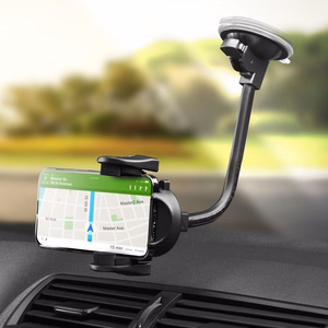 Car phone hoidja Forcell F-Grip Oval 27 cm windshield / dashboard / air vent must