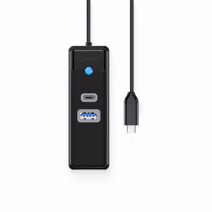 Orico PW3UR25-C3 3-port USB Hub 1x USB-A 3.0 1x USB-C 3.0 1x RJ45 2.5G Ethernet 0.5 m - Black