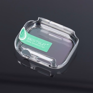 Bestsuit Ümbris with Hybrid Glass jaoks Apple Watch series 7/8/9-41mm - läbipaistev