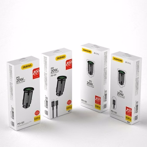 Autolaadija Dudao R3PRO must (1xUSB / 1xUSB-C / 18W) + Type-C / Lightning kaabel