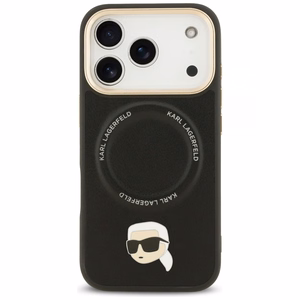 Karl Lagerfeld Big Strap Karl Metal Logo MagSafe Ümbris jaoks iPhone 17 Pro - must
