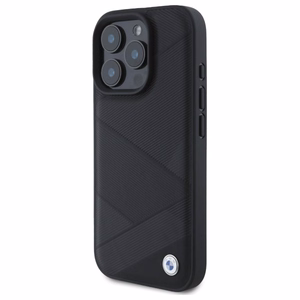 BMW Sign Leather Crossing Lines Pattern iPhone 16 Pro Max Ümbris - must